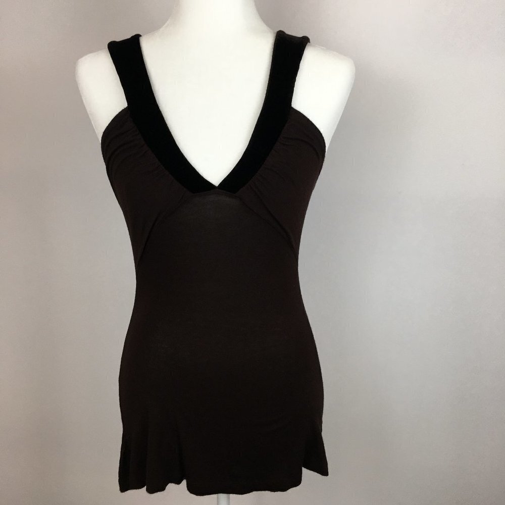 Rebecca Beeson Tank Top Chocolate Brown V-Neck
